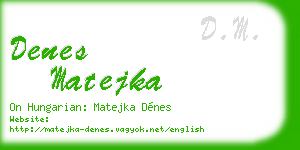 denes matejka business card