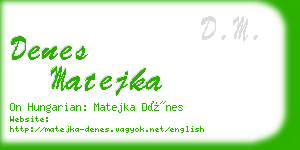 denes matejka business card